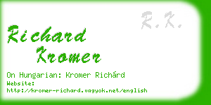 richard kromer business card