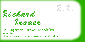 richard kromer business card